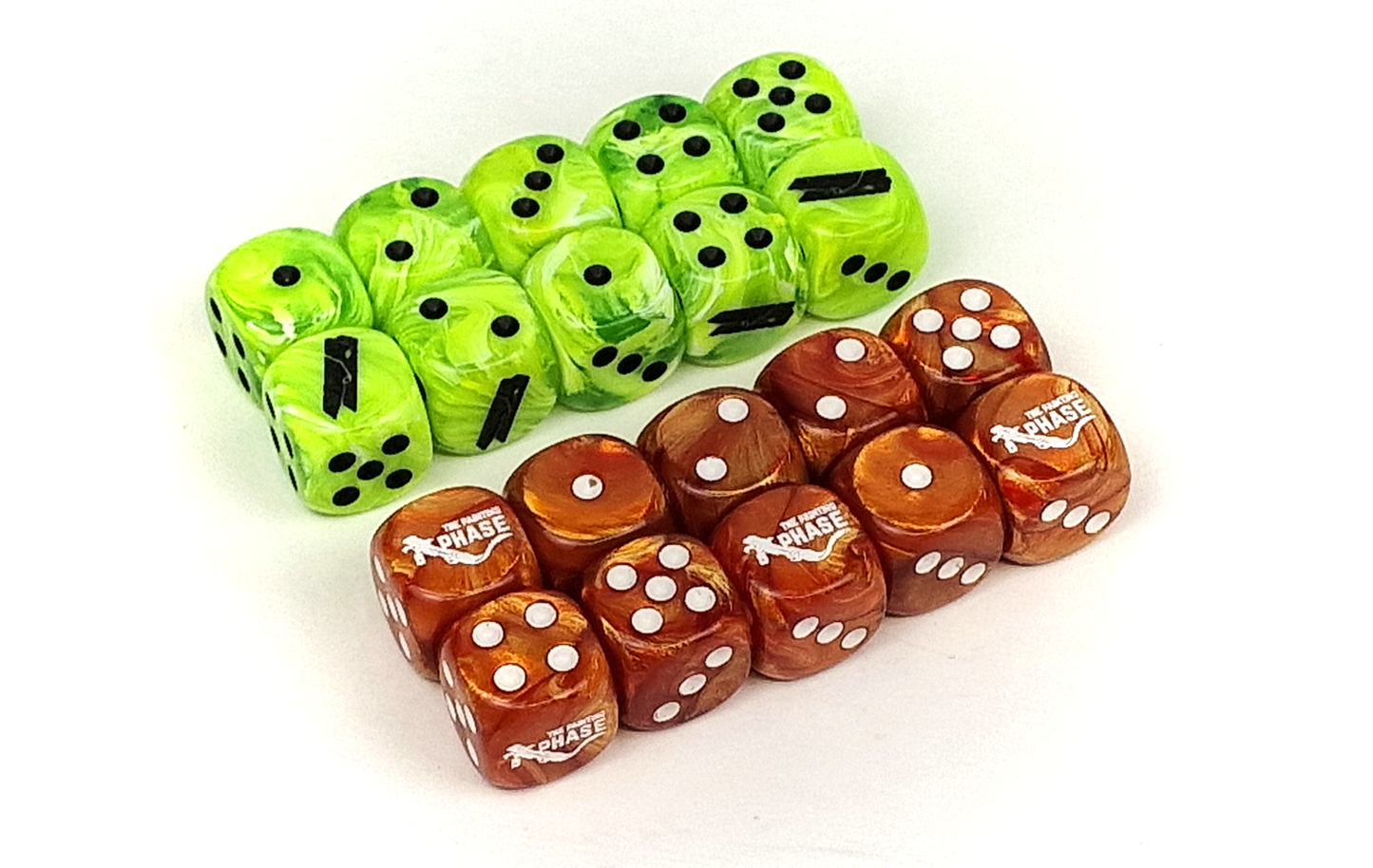 The Painting Phase: 10 Sunburst Orange Dice