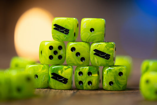 The Painting Phase: 10 Vortex Green 'Peg' Dice