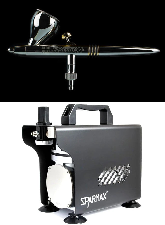 Evolution Airbrush Bundle: Evolution + Sparmax AC-501X